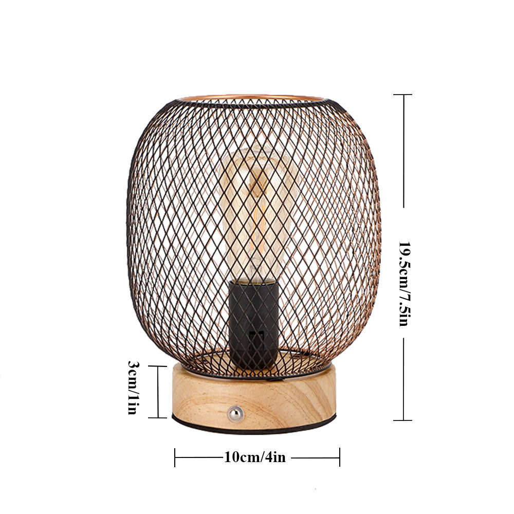 JHY DESIGN's 7.5"H Touch Adjustable Table Lamp(Round, Wooden Base)