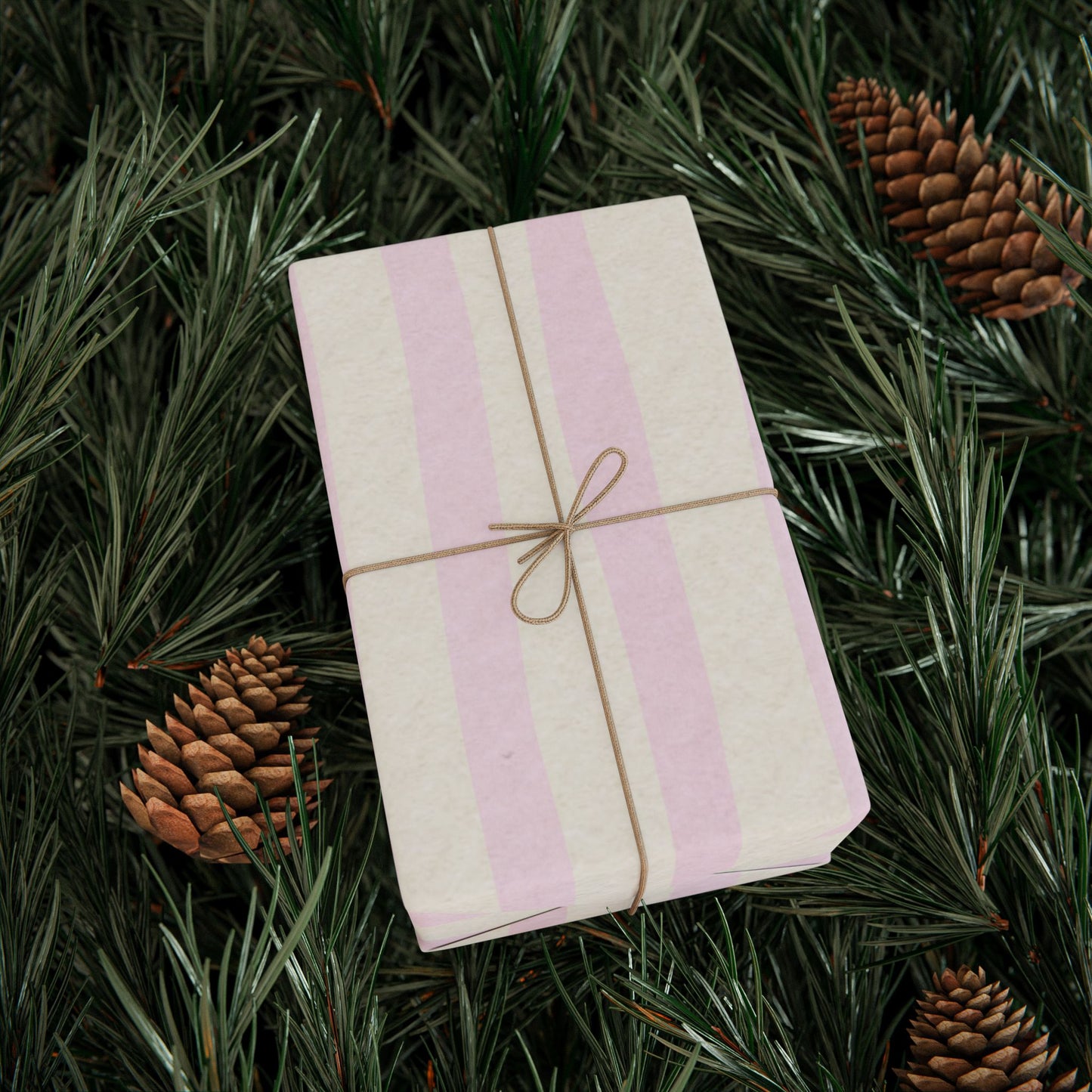 Wrapping Papers - White and Pink Stripe Cute Holiday Wrapping Paper