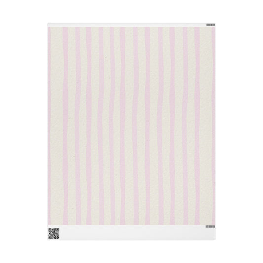Wrapping Papers - White and Pink Stripe Cute Holiday Wrapping Paper